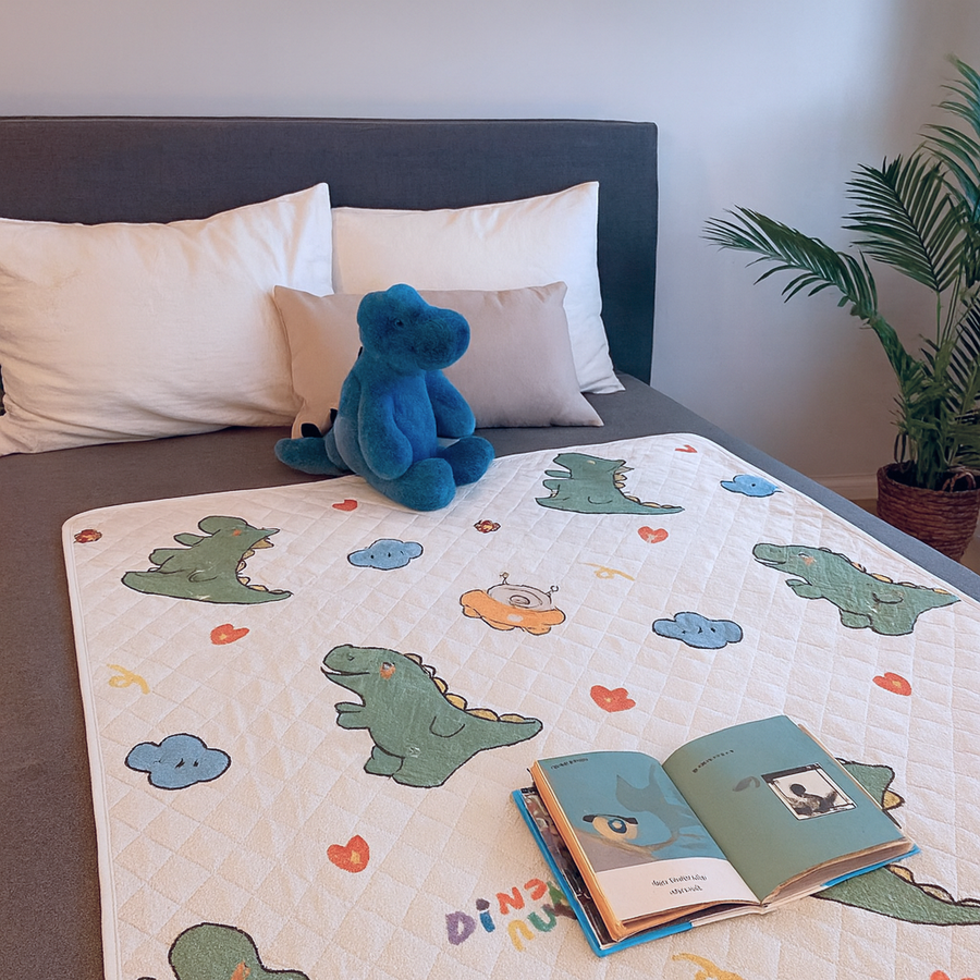 Meluni wasserdichte Bettunterlage Dinosaurier-Muster